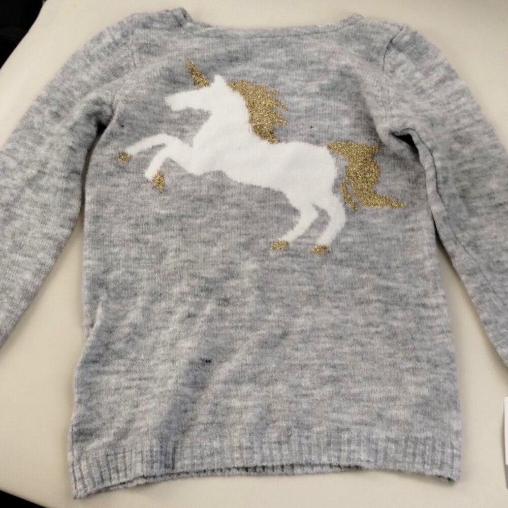 Grey Unicorn Sweater - Brand New - carter's - Size 5T
